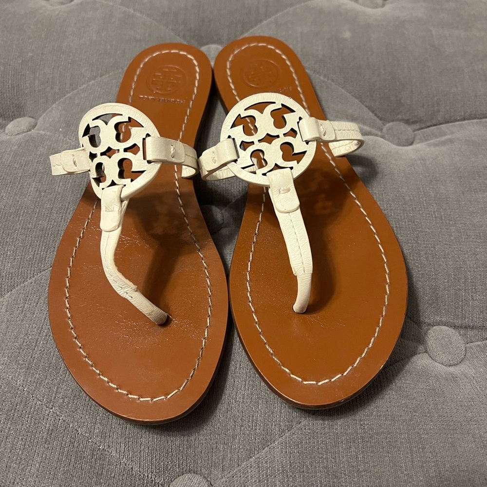 Tory Burch Mini Miller sandals - white - Size 6.